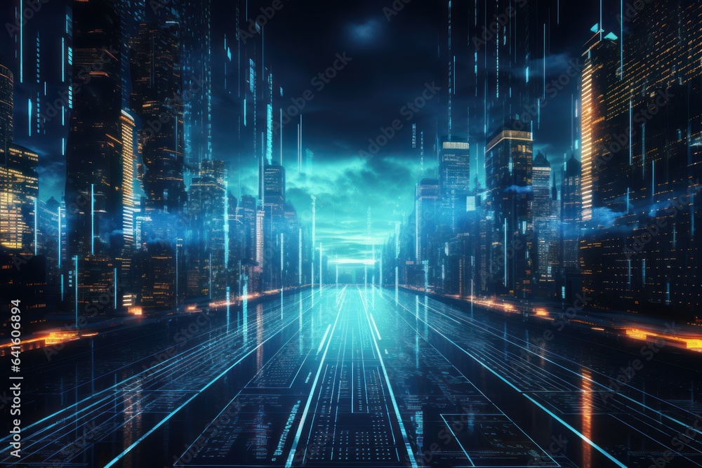 Cloud computing technology concept. Smart city and digital cloud data center.Futuristic big data processing cloud. Generative AI Cloud computing technology concept. Smart city and digital cloud data center.Futuristic big data processing cloud. Generative AI