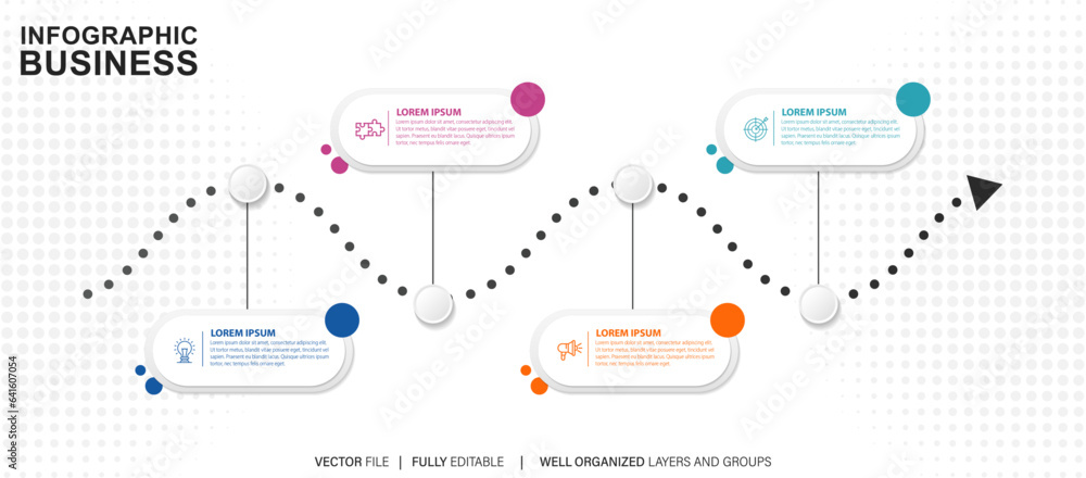 Creative concept for infographic with 4 steps, options, parts or processes. Business data visualization.
Creative concept for infographic with 4 steps, options, parts or processes. Business data visualization.
