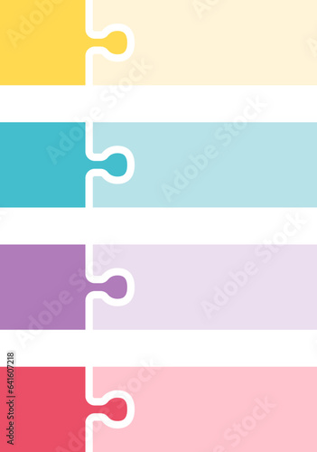 square infographic jigsaw Flat diagram