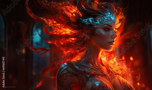 Photo of a stunning woman with fiery red hair
