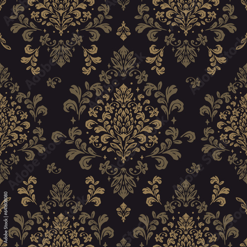 damask pattern with flowers and vintage tapestry motifs, perfect for fabrics and decoration