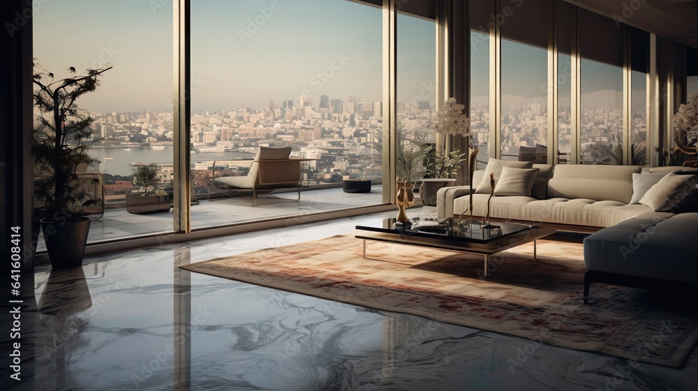 Fototapeta premium High-end Apartment Tower View Relaxed Life