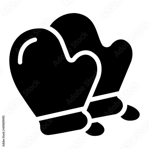 oven mitt Solid icon