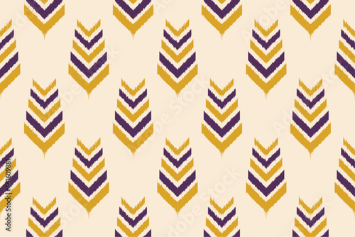 Seamless Kasuri pattern in tribal,folk embroidery. Ethnic abstract ikat art. geometric art ornament print. Design for fabric,clothing,carpet,wallpaper,wrapping,cover,background