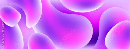 Colorful vibrant neon gradient background with liquid shapes. Morphing colorful blobs. Vector 3d illustration. Abstract 3d background. Liquid colors. Banner or sign design