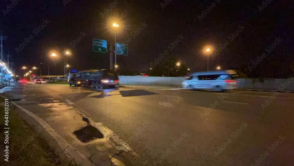 4k Timelapse. Traffic in Thailand at night. 4k Timelapse. Traffic in Thailand at night.