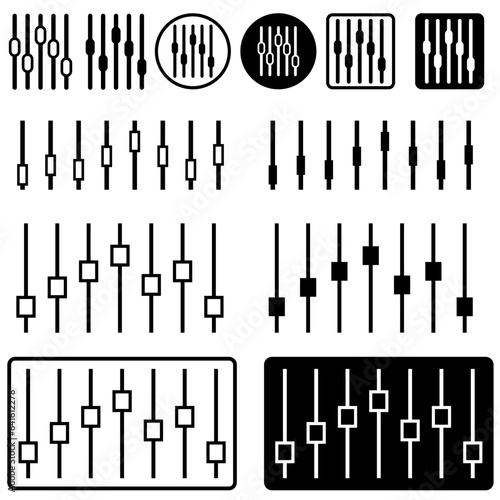Filter control icon vector set. Adjustment illustration sign collection. mixer symbol.