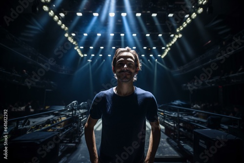 Photo of a man illuminated by stage lights © KWY