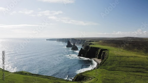 Droneshot of Duncansby Head on the North Coast of Scotland photo