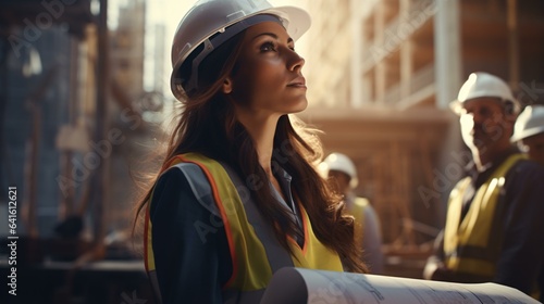 Photo of a woman in a hard hat and safety vest © KWY