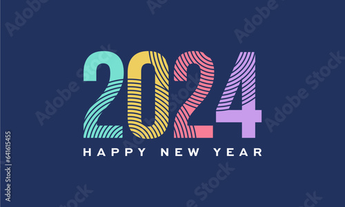 Vector 2024 happy new year logo text design 2024 number design template