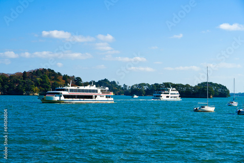 Sightseeing boat at Matsushima bay, Miyagi prefecture, Japan.