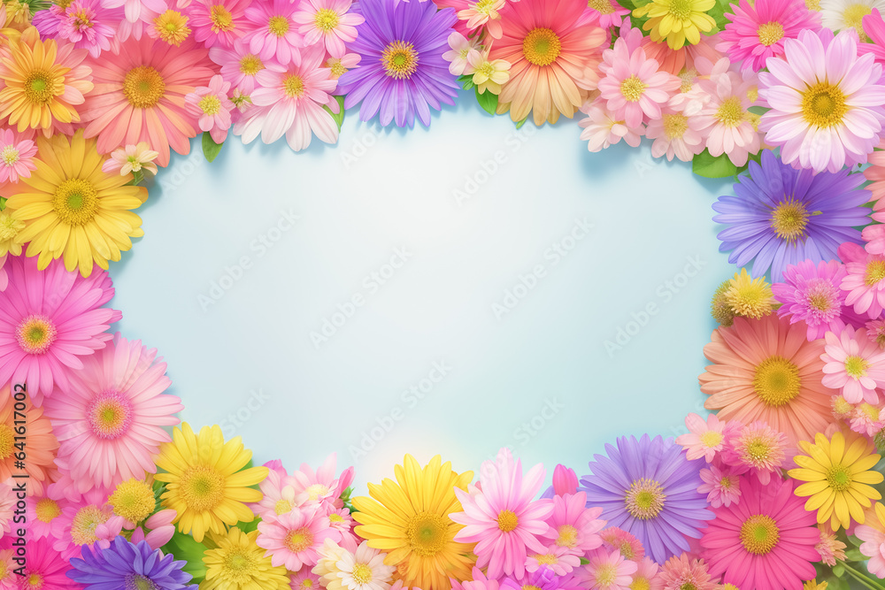 Background image framed by colorful petals