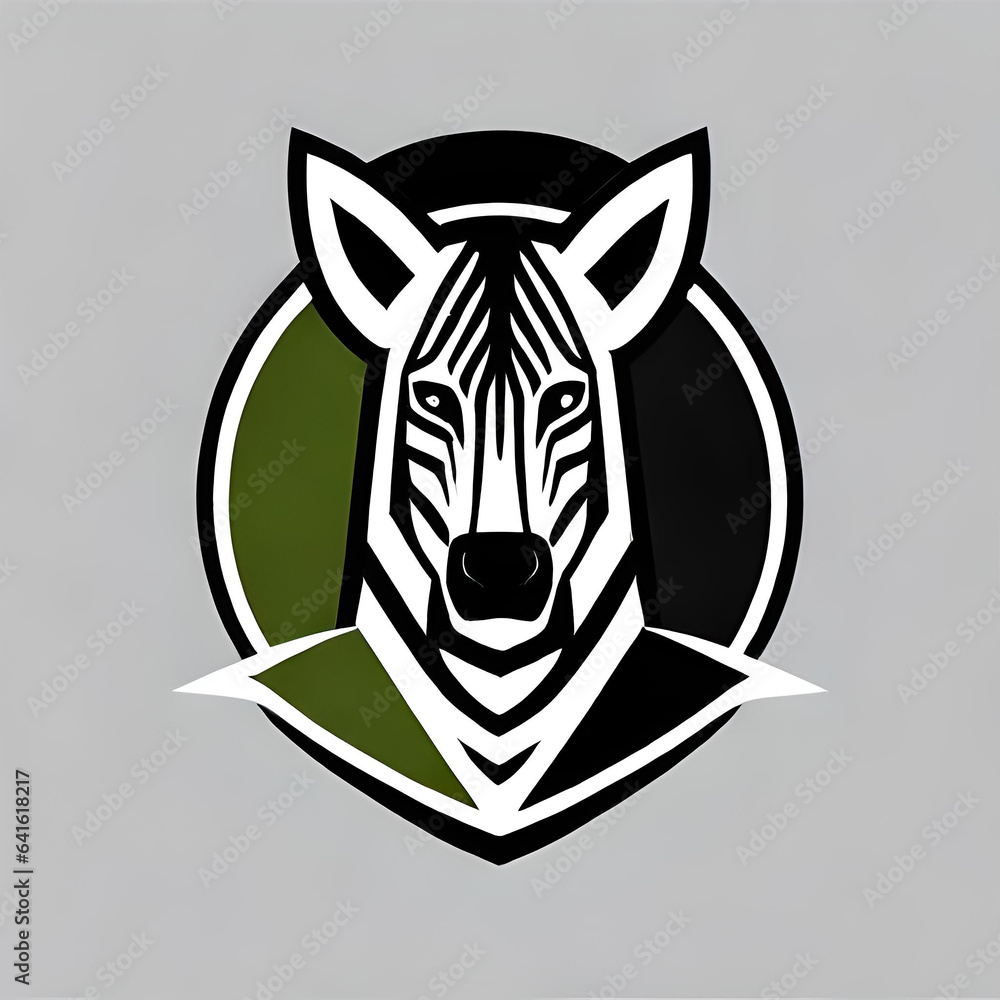 Obraz premium Illustration of zebra wild african animal character logo mascot wild animal hippopotamus in cartoon flat color vector style