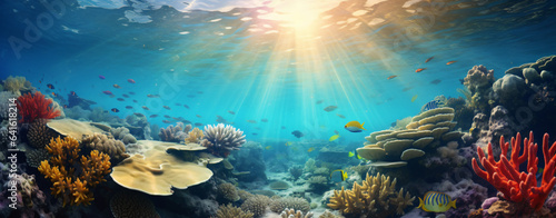 Underwater view of the coral reef