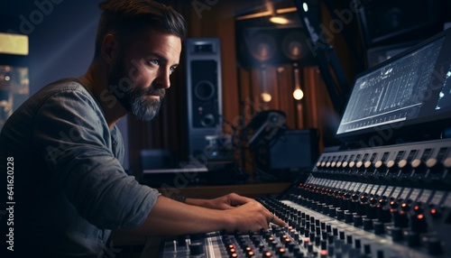 A man operating a mixing console © KWY