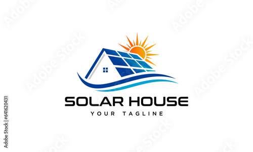 Vector of sun solar energy logo icon vector template