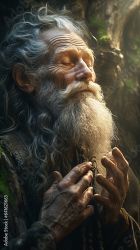 A bearded man with long hair