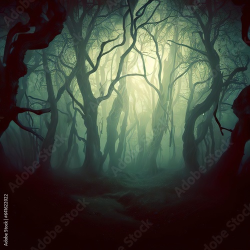 A stock photo of a scary mystical forest