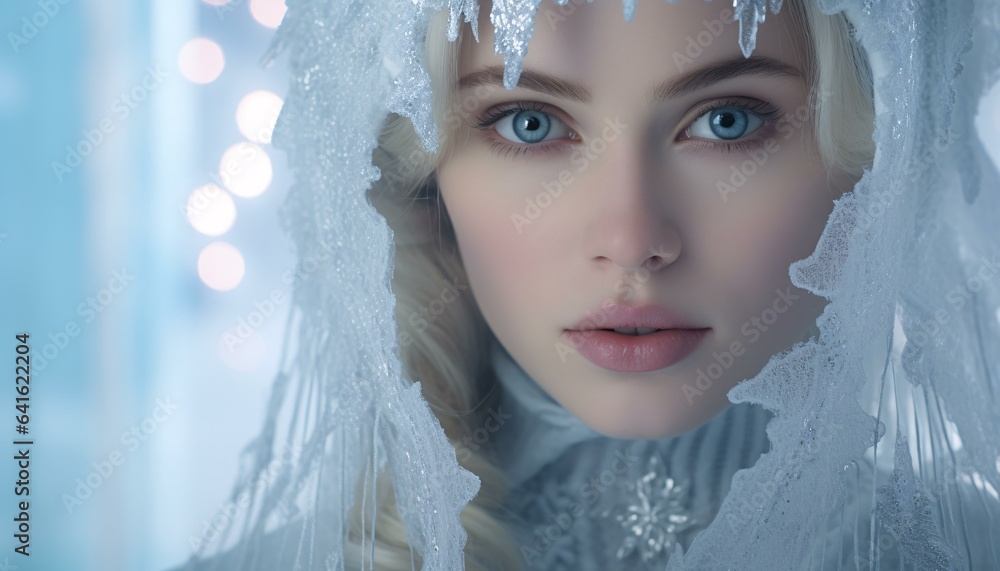 A person wearing a veil in a close-up shot A person wearing a veil in a close-up shot