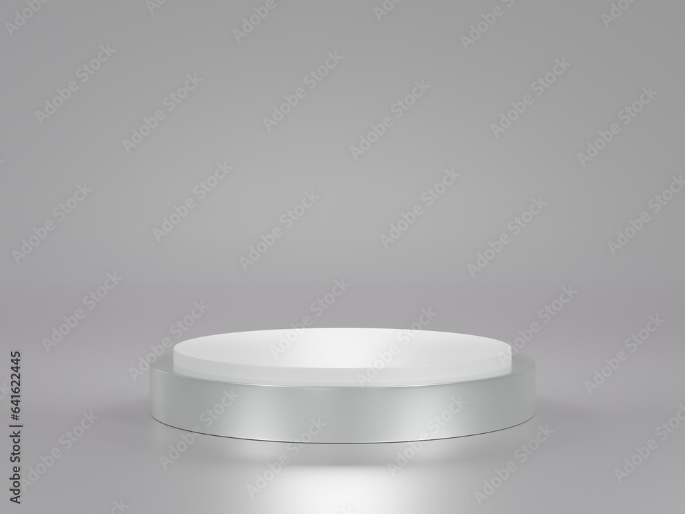 podium 3D on a silver background podium 3D on a silver background
