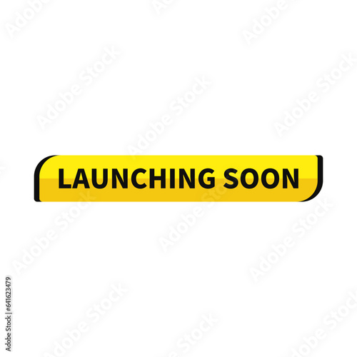 Launching Soon In Yellow Rectangle Shape With Black For New Product Business
