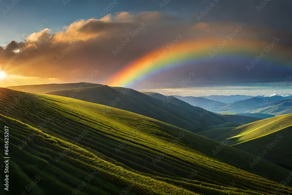 rainbow over the mountains