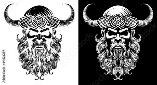 A Viking warrior or barbarian gladiator man mascot face looking strong wearing a helmet. In a retro vintage woodcut style.