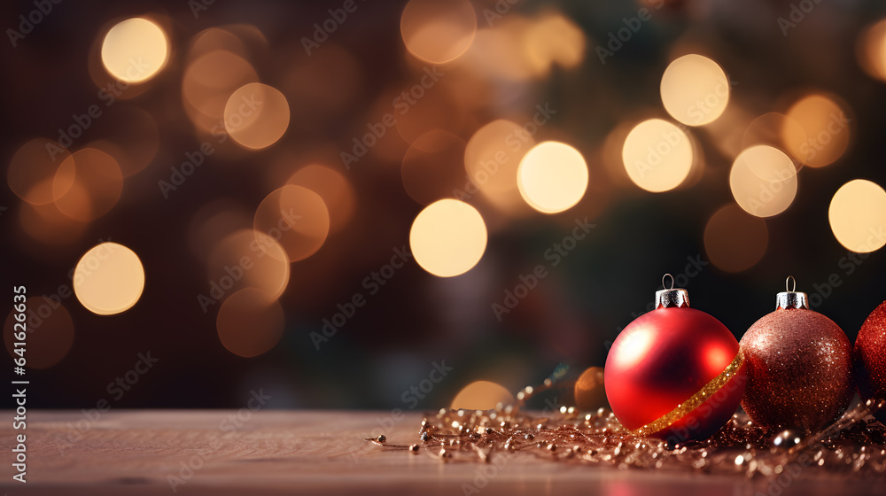 Christmas background with christmas decoration and snowflakes. Space for text. mock up design Christmas background with christmas decoration and snowflakes. Space for text. mock up design