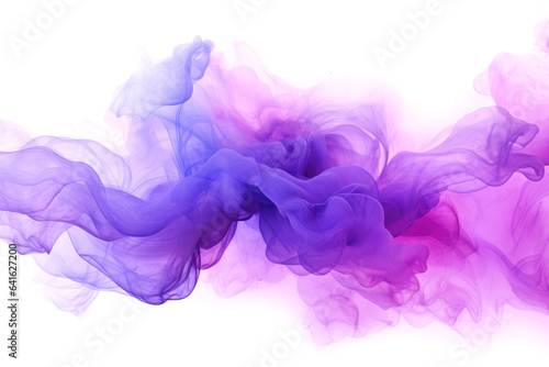 mixing purple and pink paints in water on a white background