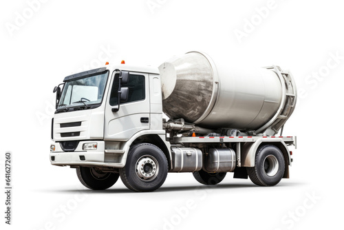 Concrete mixer truck isolated on white background