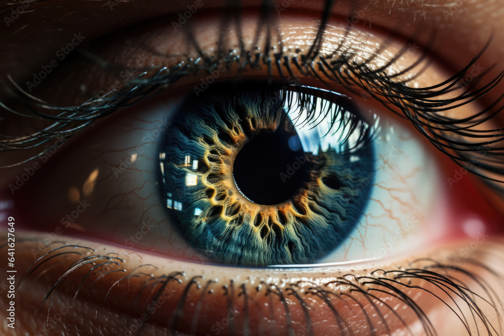 human blue eye macro closeup