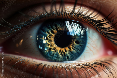 human blue eye macro closeup