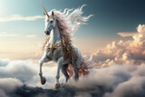 fabulous unicorn in the clouds in the sky