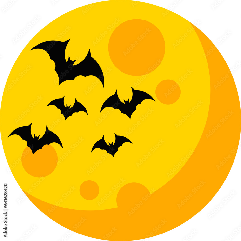 Halloween Moon With Bat Halloween Moon With Bat