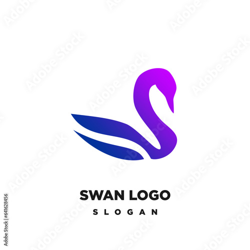 Fototapeta Naklejka Na Ścianę i Meble -  Swan icon logo vector template