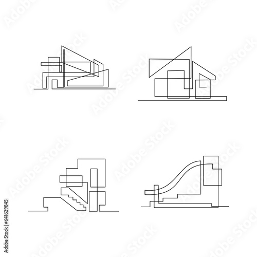 Architecture house line illustration design