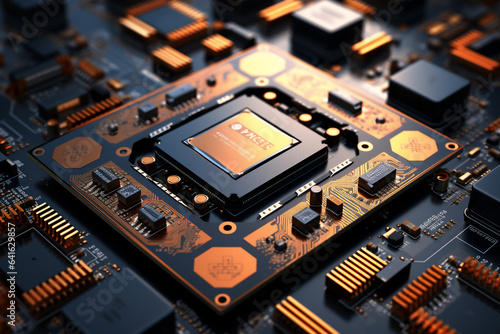 Close up photo of electronic circuit board