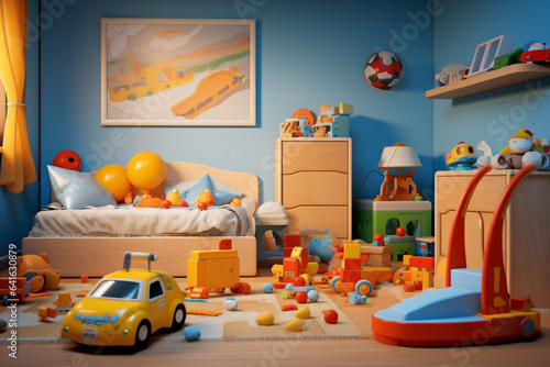 interior of a room , kids room with toys  © fangphotolia