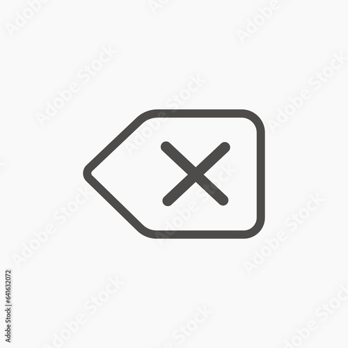 Backspace, remove, delete, cancel, close key icon vector symbol