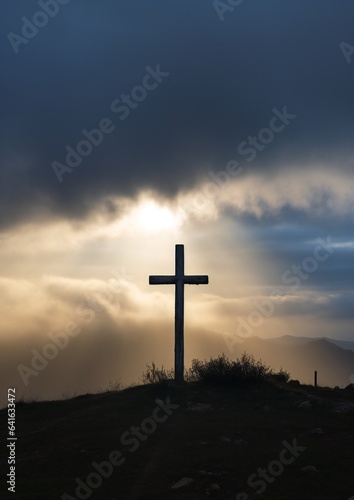 Holy Cross on the Mountain Symbolising the Death and Resurrection of Jesus Christ