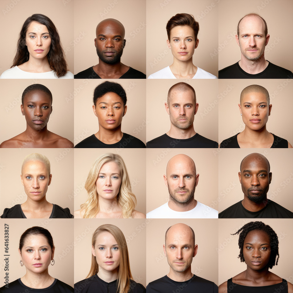 Photo collage portrait of multiracial serious people with different ages looking at camera. Mosaic of professional modern faces. Photo collage portrait of multiracial serious people with different ages looking at camera. Mosaic of professional modern faces.