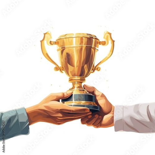 hand holding a cup trophy