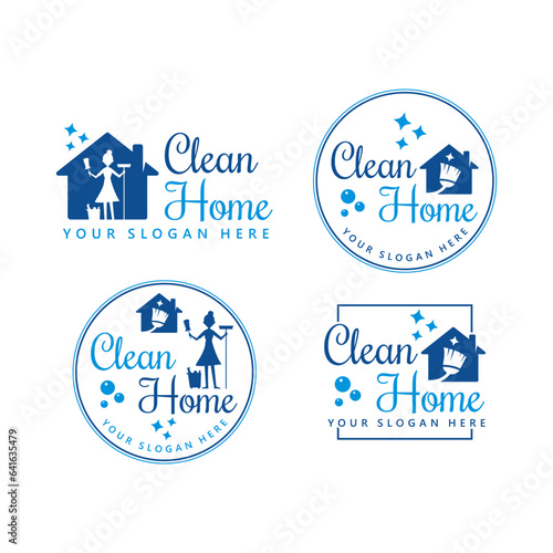 Clean service logo vector set design template