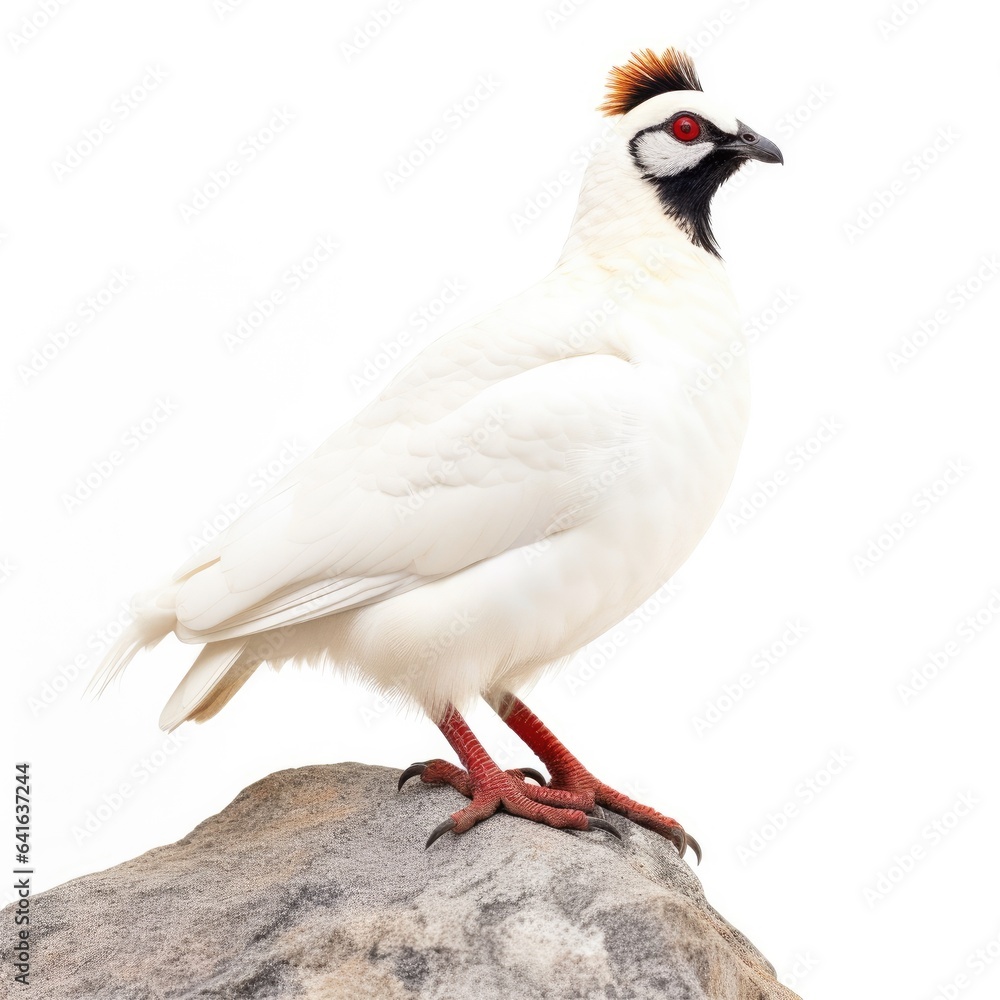 Fototapeta premium Rock ptarmigan bird isolated on white background.