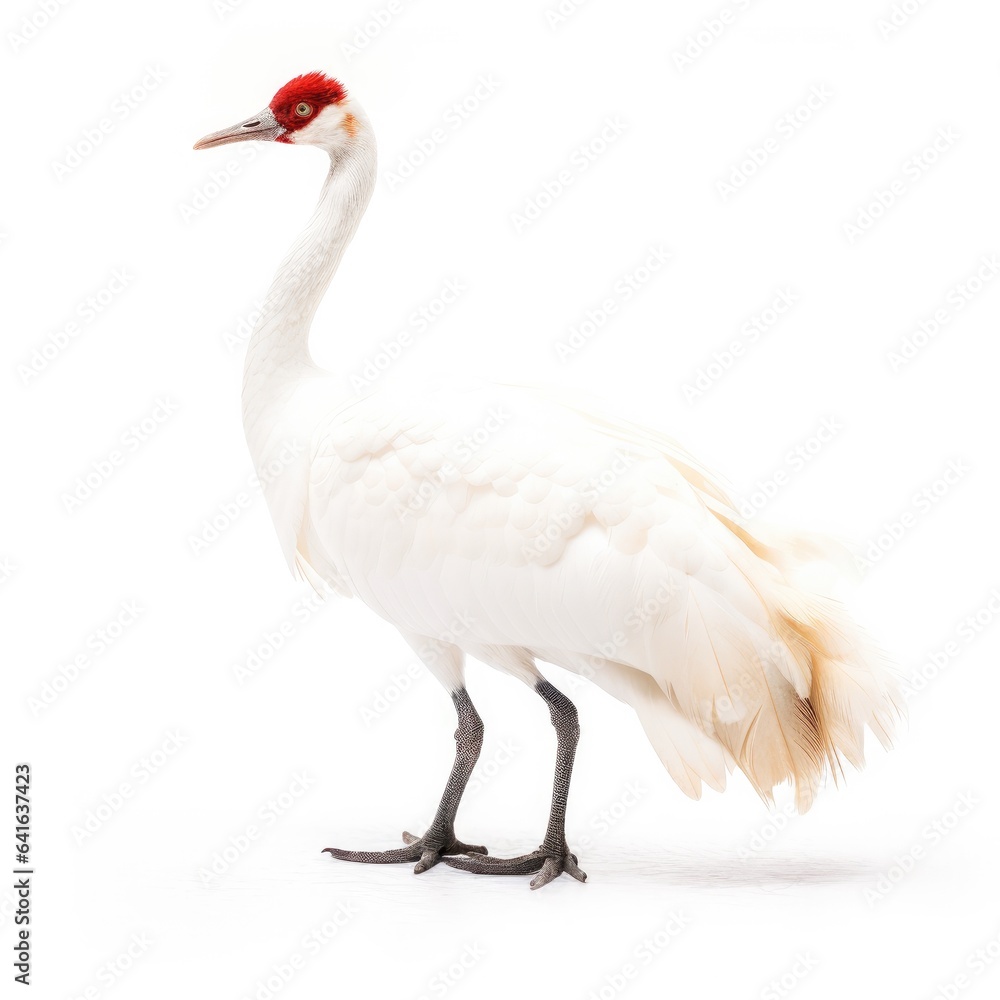 Obraz premium Whooping crane bird isolated on white background.