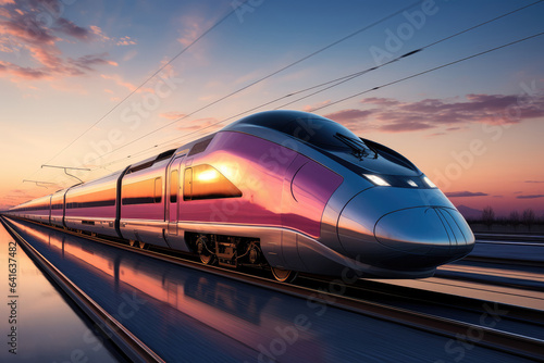 High-Speed Train - Future Tracvel - Blurred Background, Fast Motion - AI Generated