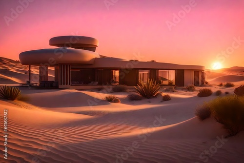 Imagine a futuristic desert home that merges innovative design with the raw elegance of the dunes
