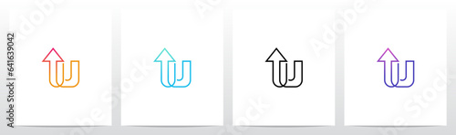 Up Arrow Symbol Attached To Letter Logo Design U