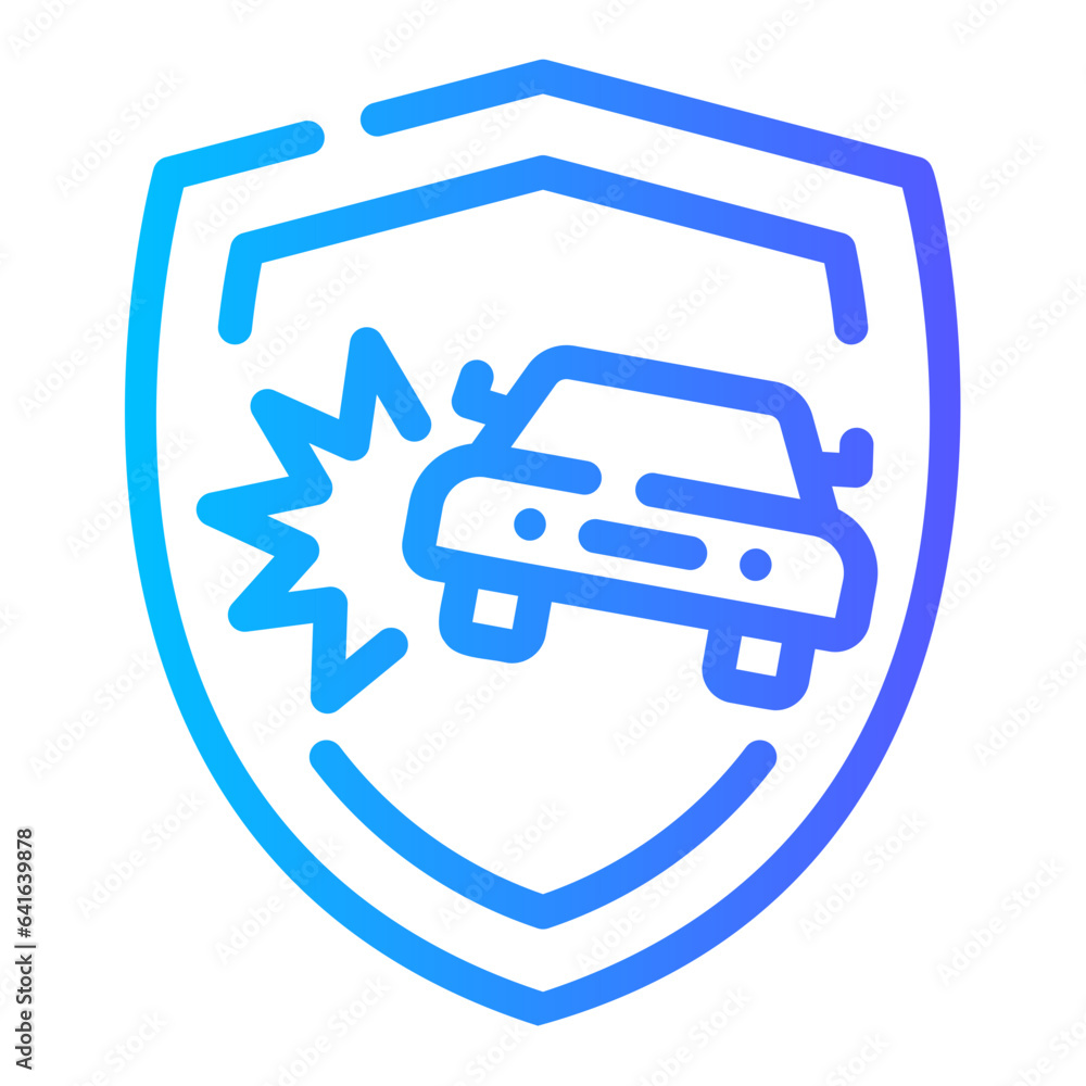 car accident Line Gradient Icon